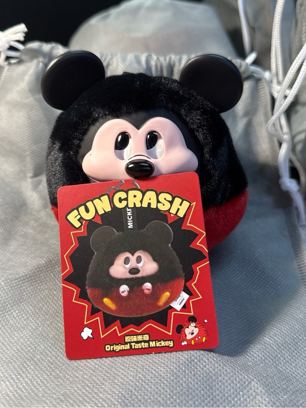 Disney Fun Crash Mickey Plush - Black, Red, Pink